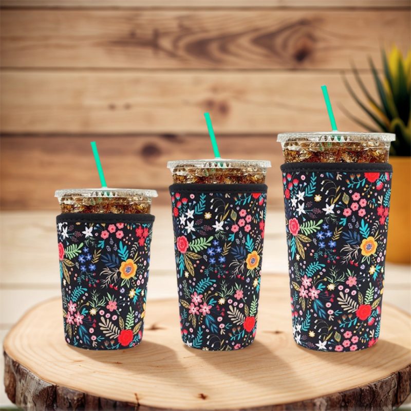 Neoprene Iced Coffee Koozies Sleeve - Durable Reusable Non-Slip Grip For Condensation Control, Lightweight Portable Protective Layer, Perfect For Iced Coffee Lovers And Eco-Conscious Consumers