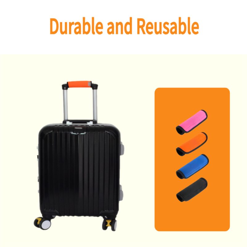 Enhanced Grip Luggage Handle Wrap - Universal Luggage Handle Covers With Easy Identification Markers, Durable & Washable For Frequent Travelers