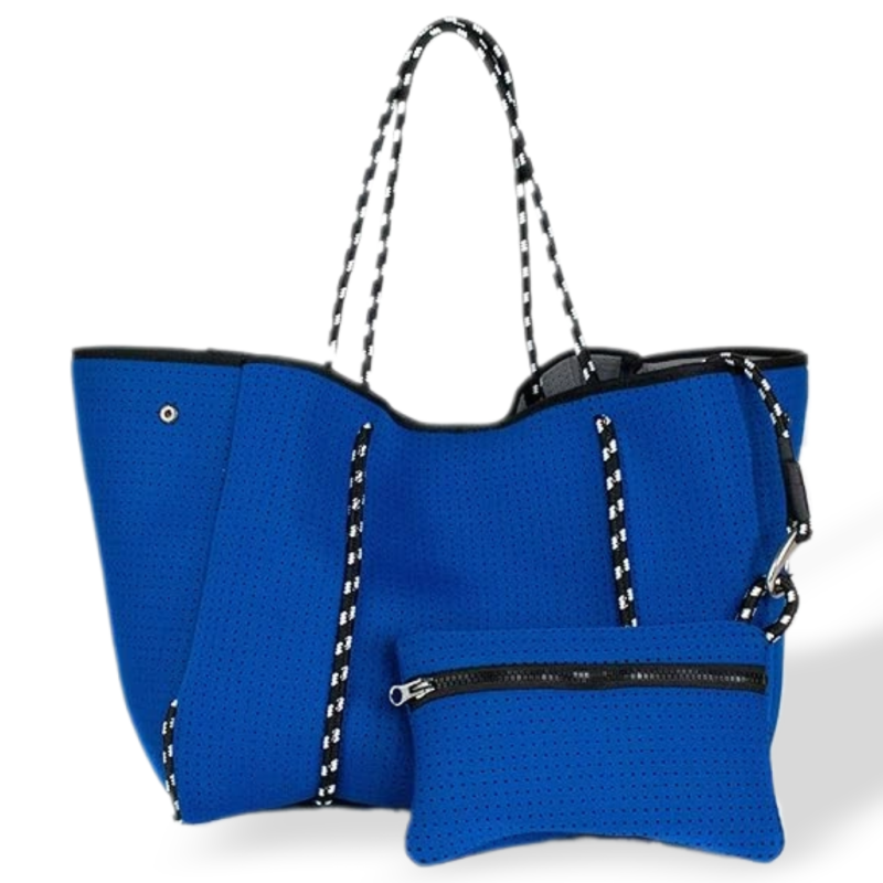 POPUPS Large Neoprene Tote Bag for Women -EverydayDesigner Handbag for Travel Work and Beach with Pocketsand Zipper Pouch